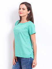 United Colors of Benetton Women Sea Green Printed Top