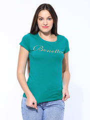United Colors of Benetton Women Sea Green T-shirt