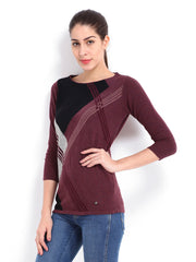 United Colors of Benetton Women Maroon Wool Blend Sweater