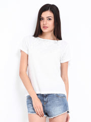 United Colors of Benetton Women White Printed Top