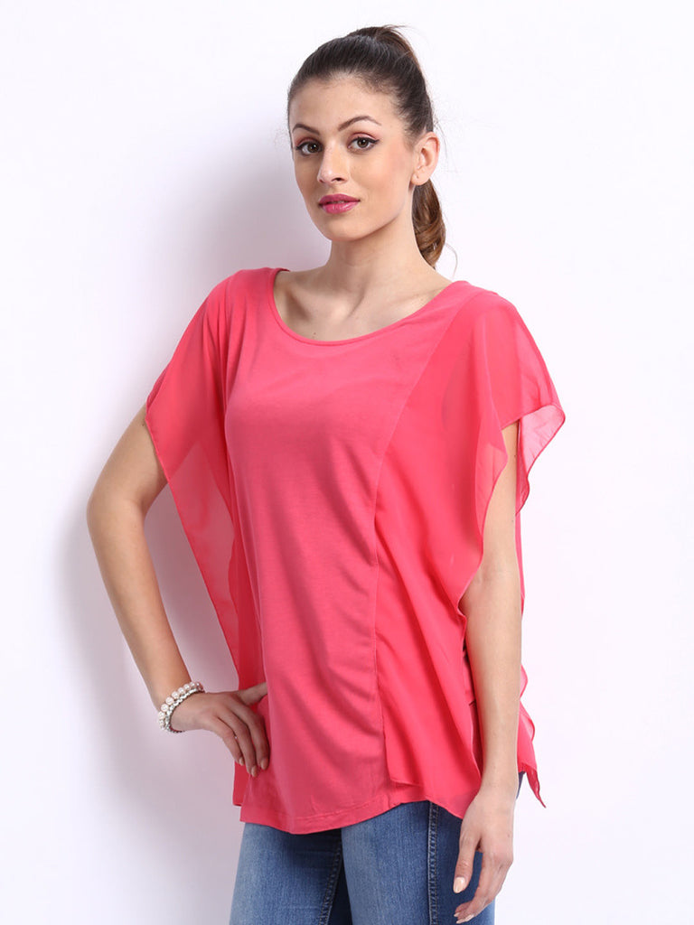 United Colors of Benetton Women Coral Pink Top