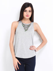 United Colors of Benetton Women Grey Melange Top