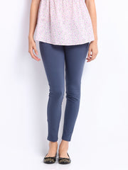 United Colors of Benetton Women Blue Cotton Stretch Leggings