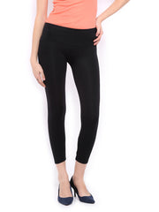 United Colors of Benetton Women Black Nylon Stretch Leggings