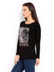 United Colors of Benetton Women Black Printed Top