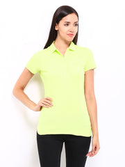 United Colors Of Benetton Women Lime Green Polo T-shirt