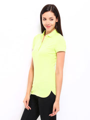 United Colors Of Benetton Women Lime Green Polo T-shirt