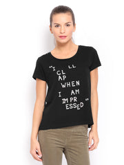 United Colors of Benetton Women Black Printed T-shirt