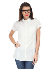 United Colors of Benetton Women White Linen Shirt
