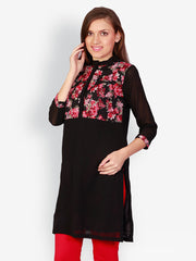 Uptown Galeria Black Printed Kurta