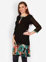 Uptown Galeria Black Printed Kurta