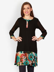 Uptown Galeria Black Printed Kurta