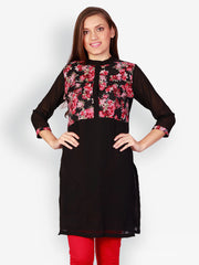 Uptown Galeria Black Printed Kurta