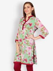 Uptown Galeria Green &amp; Maroon Printed Kurta