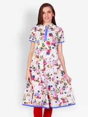 Uptown Galeria White Printed Kurta
