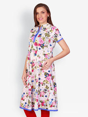 Uptown Galeria White Printed Kurta