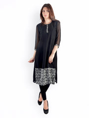 Uptown Galeria Women Black Kurta