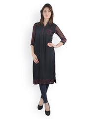 Uptown Galeria Women Black Kurta