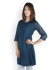 Uptown Galeria Women Blue Printed Kurta