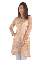 Uptown Galeria Women Beige Printed Kurta