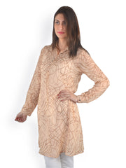 Uptown Galeria Women Beige Printed Kurta