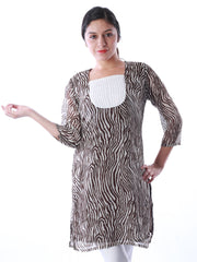 Uptown Galeria Women Brown Printed Kurta