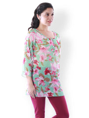 Uptown Galeria Women Green Printed Kurti