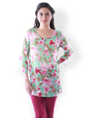 Uptown Galeria Women Green Printed Kurti