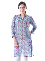 Uptown Galeria Women Blue Printed Kurta