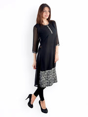 Uptown Galeria Women Black Kurta