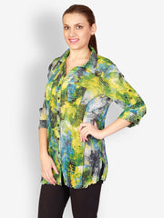 Uptown Galeria Women Multi-Coloured Printed Shirt