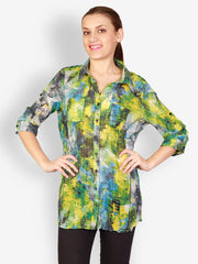 Uptown Galeria Women Multi-Coloured Printed Shirt