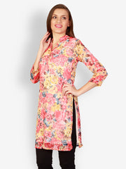 Uptown Galeria Women Red Printed Kurta