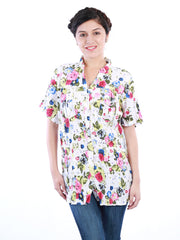 Uptown Galeria Women White Printed Top