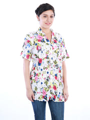 Uptown Galeria Women White Printed Top