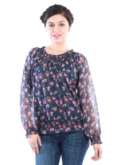 Uptown Galeria Women Blue Printed Top