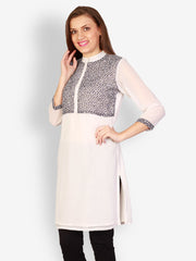 Uptown Galeria Women White &amp; Black Kurta