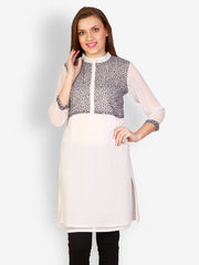 Uptown Galeria Women White &amp; Black Kurta