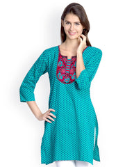 VANI Women Green Printed Kurti
