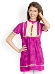 VANI Women Pink Printed Kurti