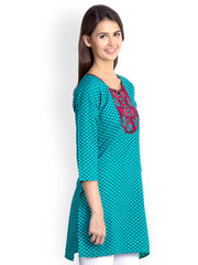 VANI Women Green Printed Kurti