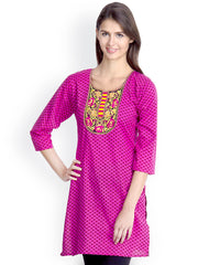 VANI Women Pink Printed Kurti