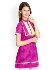 VANI Women Pink Printed Kurti