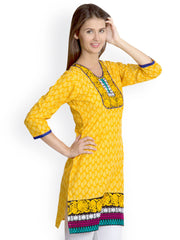 VANI Women Yellow Printed Kurti