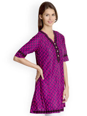 VANI Women Blue &amp; Pink Printed Kurti