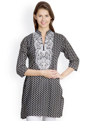 VANI Women Black &amp; White Printed Kurti