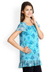 VANI Women Blue Printed Top