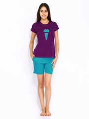Valentine Women Purple &amp; Blue Lounge Set NL-L-303 SHS (BM)