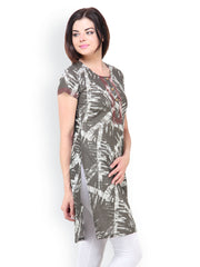 Vedanta Women Grey Printed Kurta