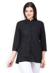 Vedanta Women Black Linen Kurti
